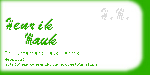 henrik mauk business card